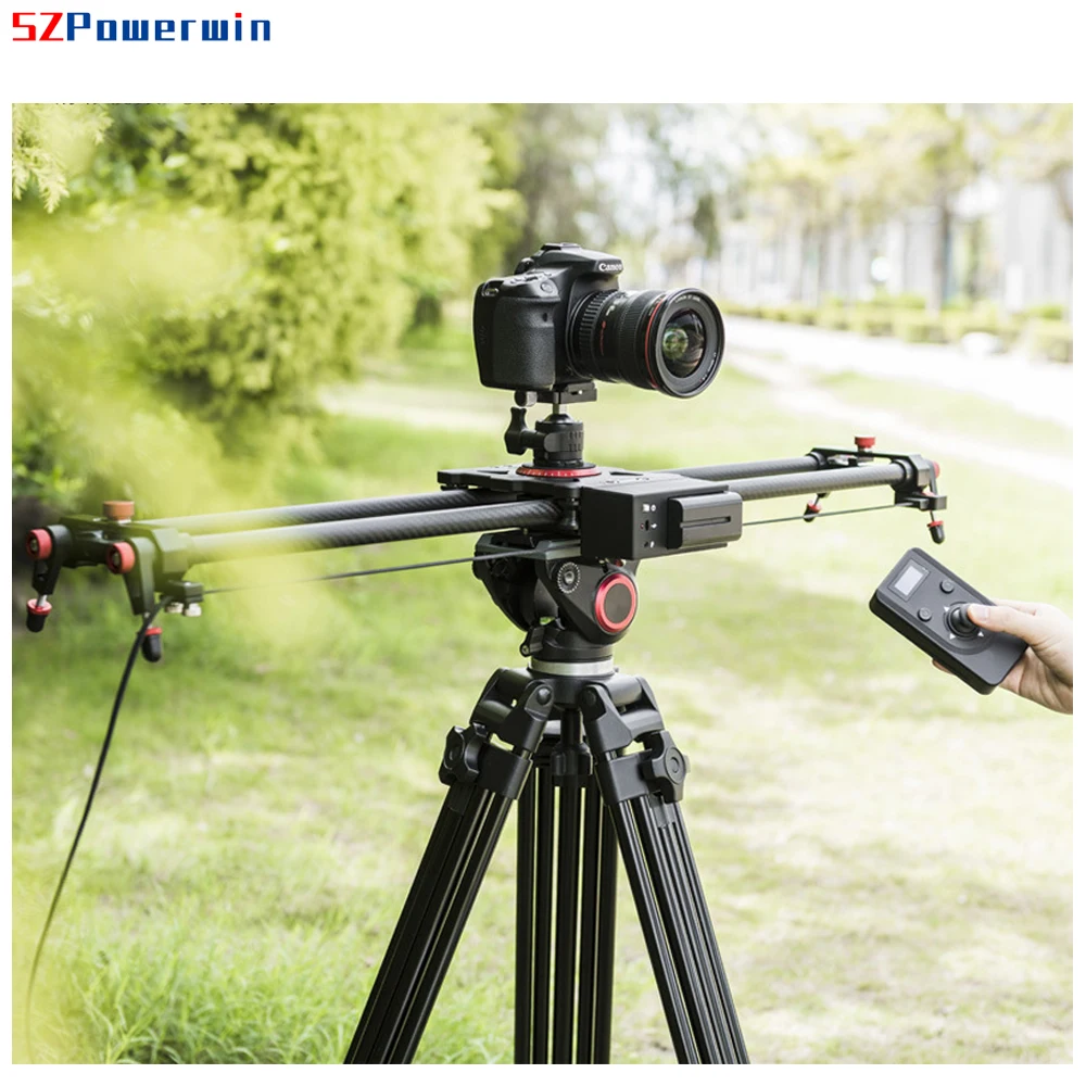Powerwin Professional Electric Camera Slider Carbon Fiber Track Rail Motor Time Lapse 2.4G Wireless Remote Control