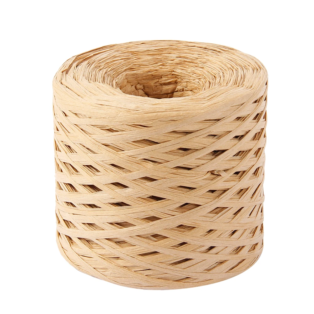 200/400M Raffia Paper Ribbon DIY Craft Raffia Straw Yarn for Knitting Crocheting Paper Threads Gift Packing Ribbon Wedding Decor 2