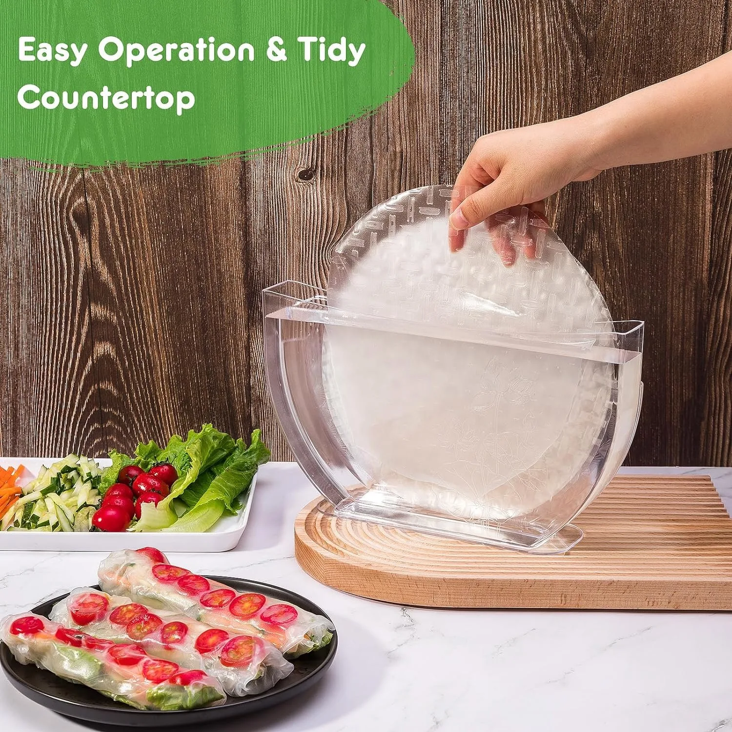 NEW High-end Rice Paper Wrappers Spring Roll Water Bow Vietnamese Pie Crust BoxRice Paper Water Holder Creative Kitchen Tools 2