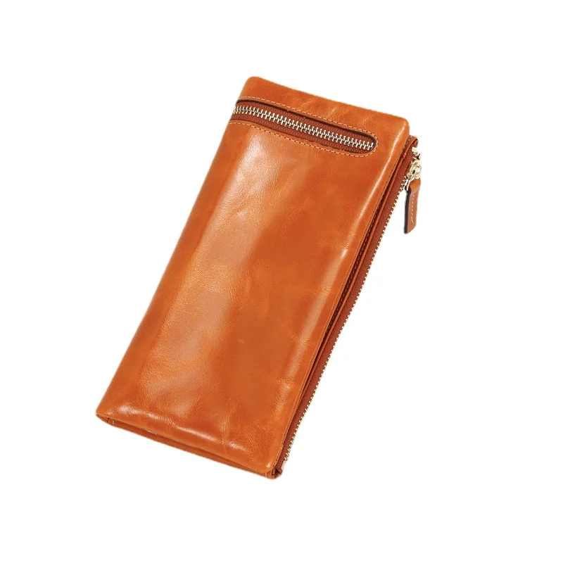 Women's wallet leather long multi-card large-capacity clutch bag RFID anti-theft brush mobile phone bag clutch bag