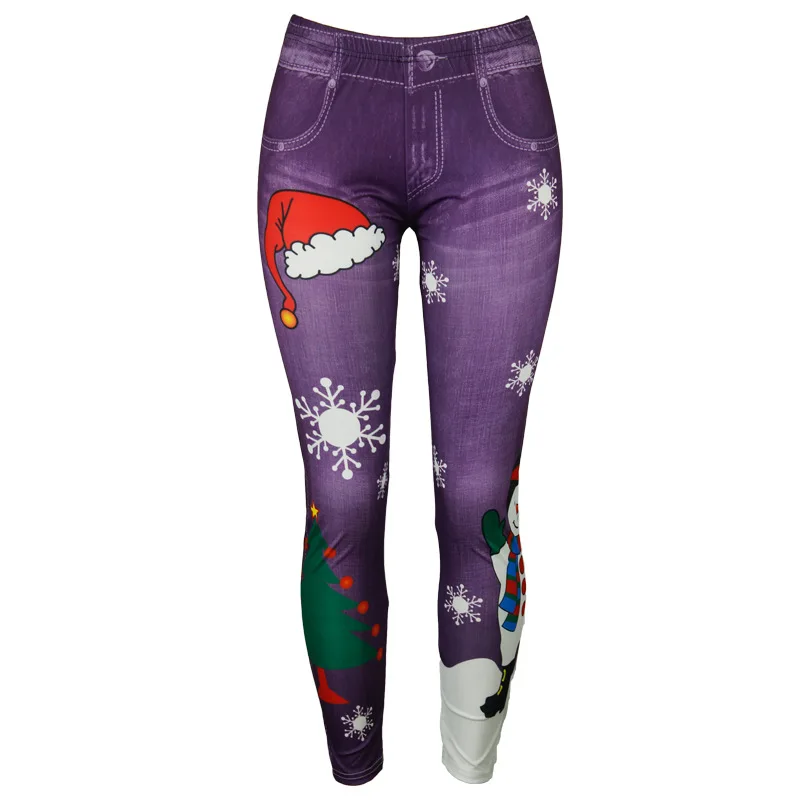 Mallas sin costuras con estampado navideรฑo para mujer, pantalones deportivos de entrenamiento, mallas Push Up, Fitness, Yoga, XL