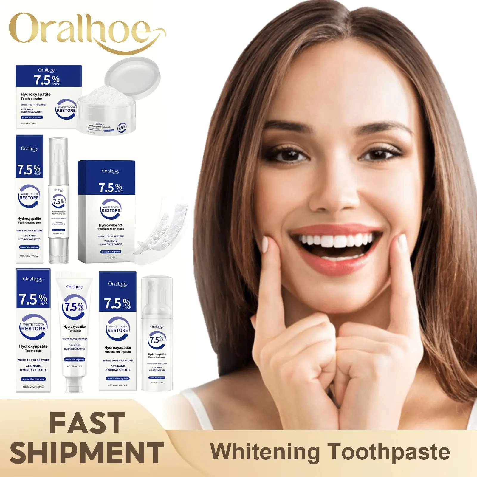 Hydroxyapatite Toothpaste Dental Plaque Stain Remover Cleaning Oral Fresh Breath Improve Sensitive Teeth Whitening Tooth Gel Pen for Teeth Whitening Product Teeth Health Product