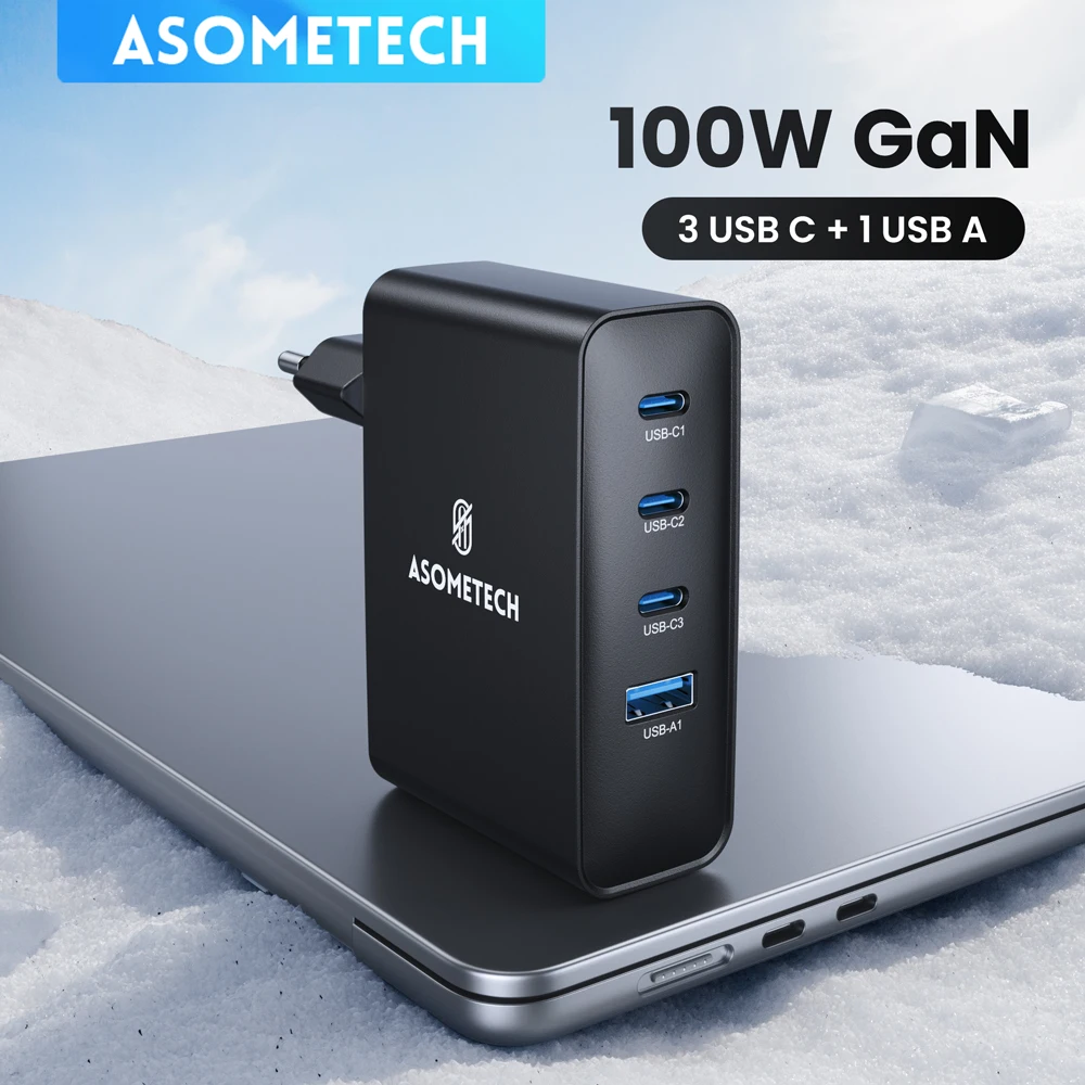 

Зарядное устройство сетевое с USB Type-C и поддержкой быстрой зарядки, 100 Вт