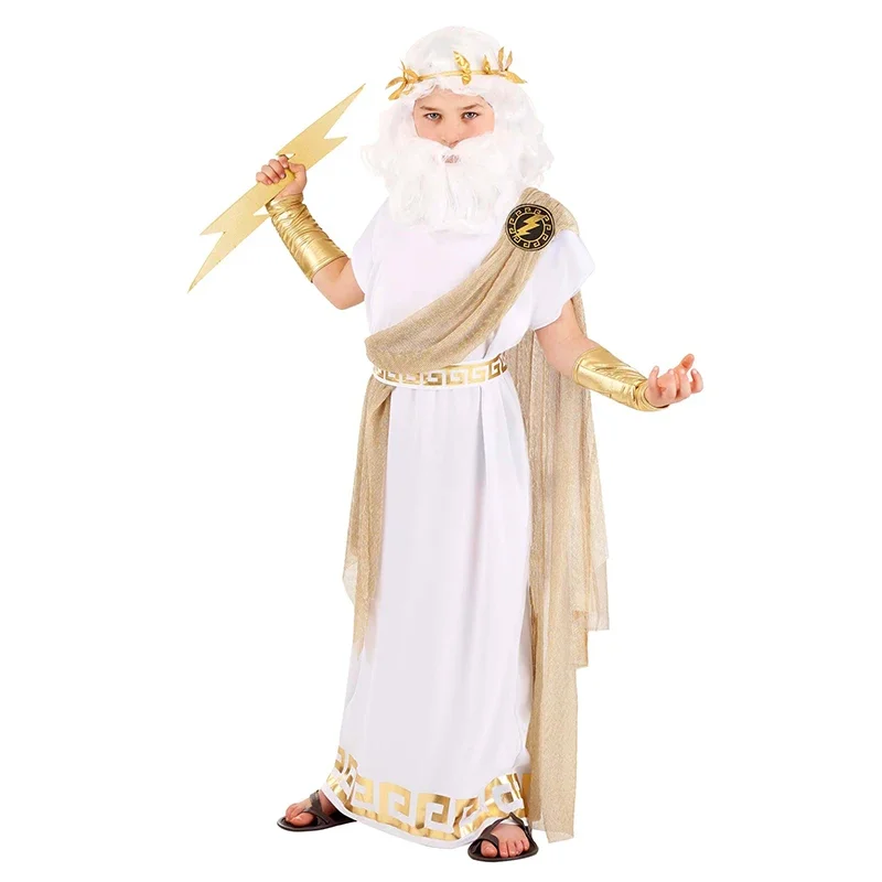 

2023 New Arrival Halloween Caesar Greek Costume For Child Boys Zeus Costume