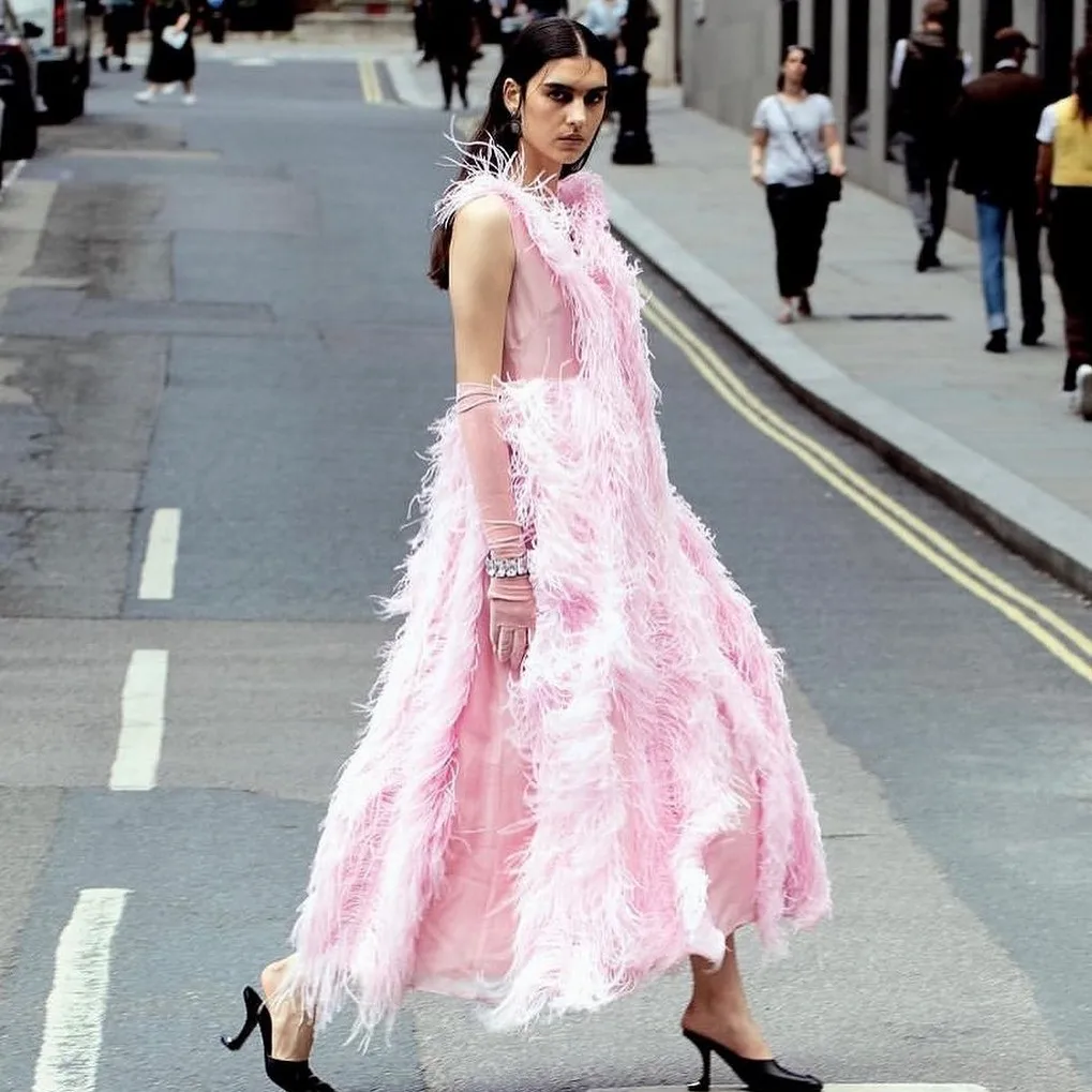 Giselle Women's Maxi Dress Pink Feather
