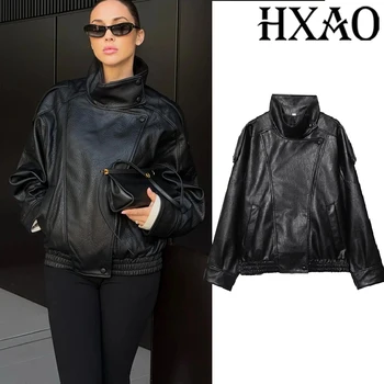 Women’s Faux Leather Motorcycle Jacket 1