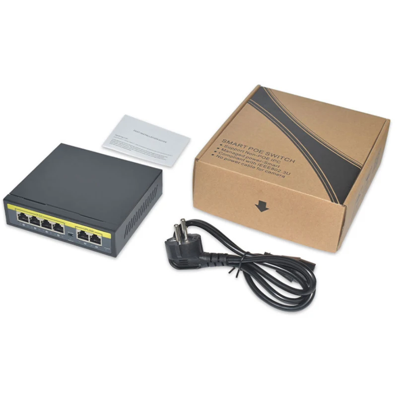 Network Switch KuWFi POE Switch 48V 100Mbps Wifi Smart IP Switch 4/8 Ports POE Standard RJ45 Injector Switcher For IP Camera/Wireless AP/CCTV