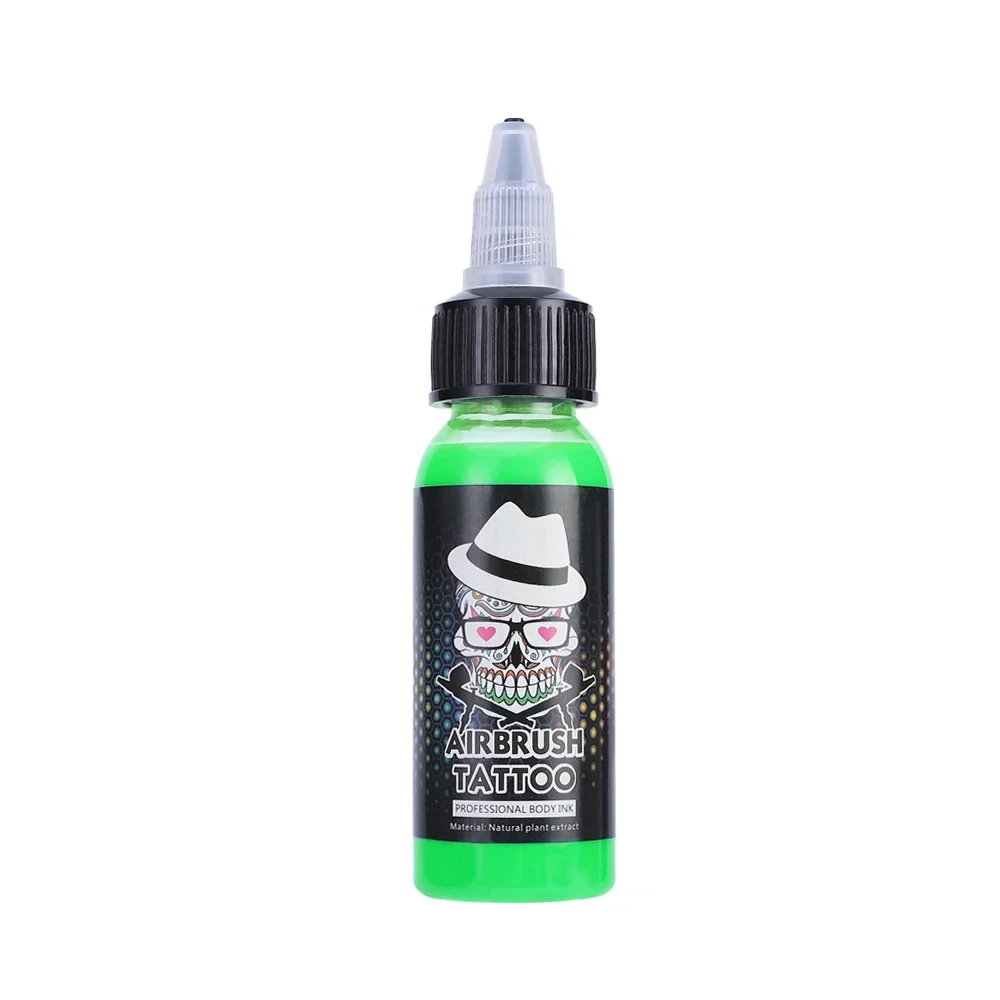 Fluorescent Inks for Airbrush Temporary Tattoo Ink 30ML/Bottle 4 Colors Body Painting Pigment for Choose Practice Tattoo Ink
