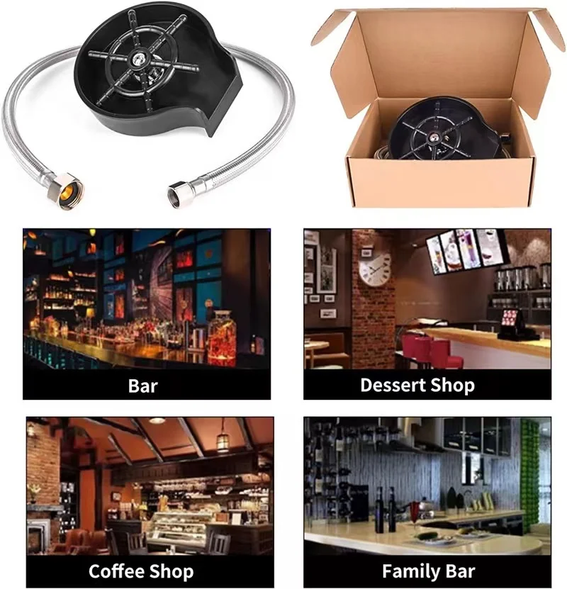 High Pressure Faucet Glass Rinser Automatic Glass Cup Washer Bar Kitchen Beer Milk Tea Cup Cleaner Sink Accessories glass rinser