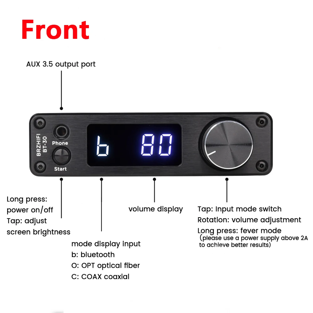 Hi-fi Bluetooth Audio Decoder DAC ES9038 LCD QCC5125 APTX-HD LDAC