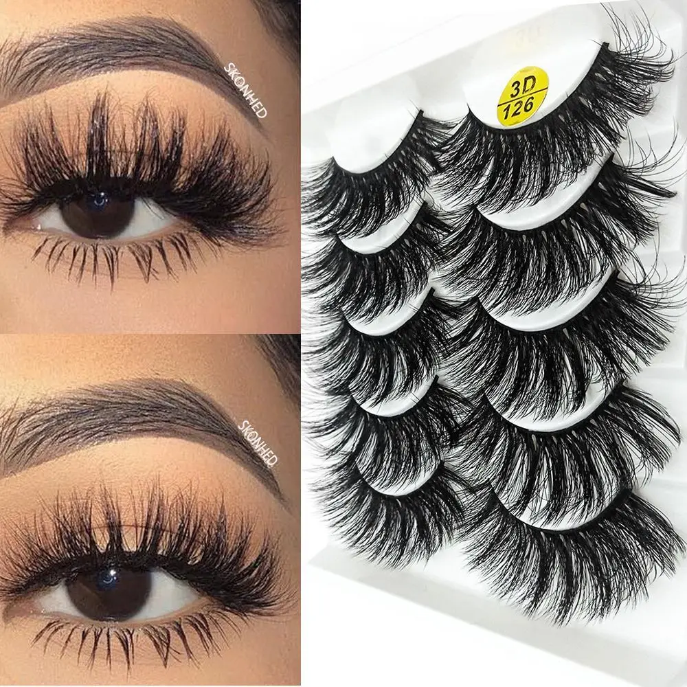 

Fashion Woman False Eyelashes 3D Faux Mink Hair Eye Lash Extension Natural Crisscross Fluffy Wispy Flared Eye Makeup Handmade
