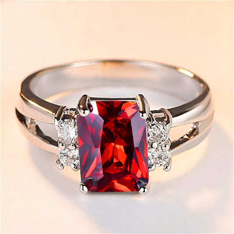 Female Crystal Zircon Stone Engagement Ring Wedding Jewelry For Women crystal rings,engagement rings,zircon rings,stone rings,fashion rings,fashion ring,wedding rings,finger rings