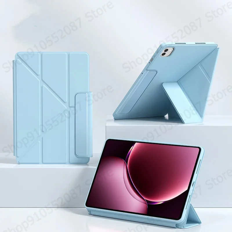 Premium Leather Stand Magnetic Tablet Cover - Smart Fold Design
