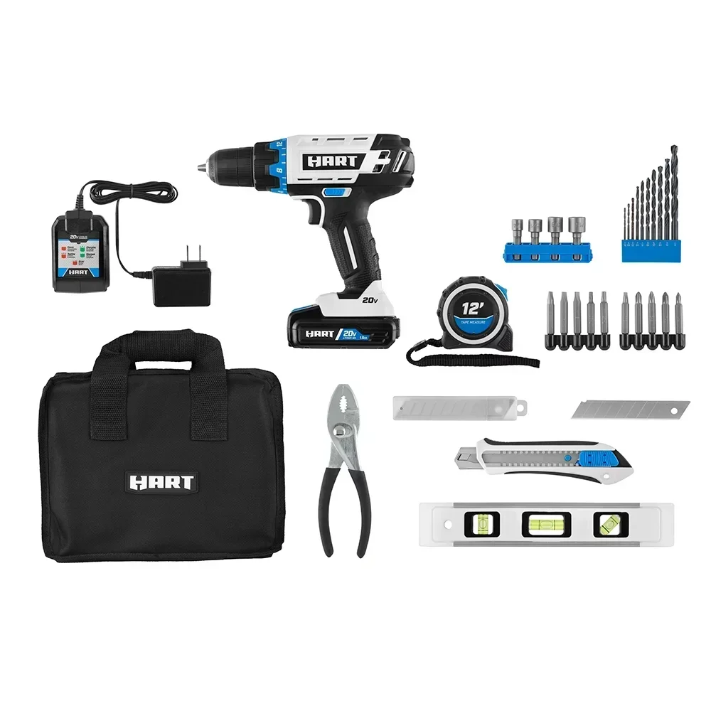 HART 20Volt Cordless 1/2inch Drill/Driver Kit (1), 45 OFF
