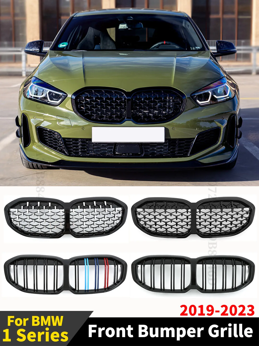 

For BMW 1 Series F40 2019-2023 128ti M135i xDrive 118i and M Sport Front Kidney Grill Body Kit Tuning Bumper Replacement Grille