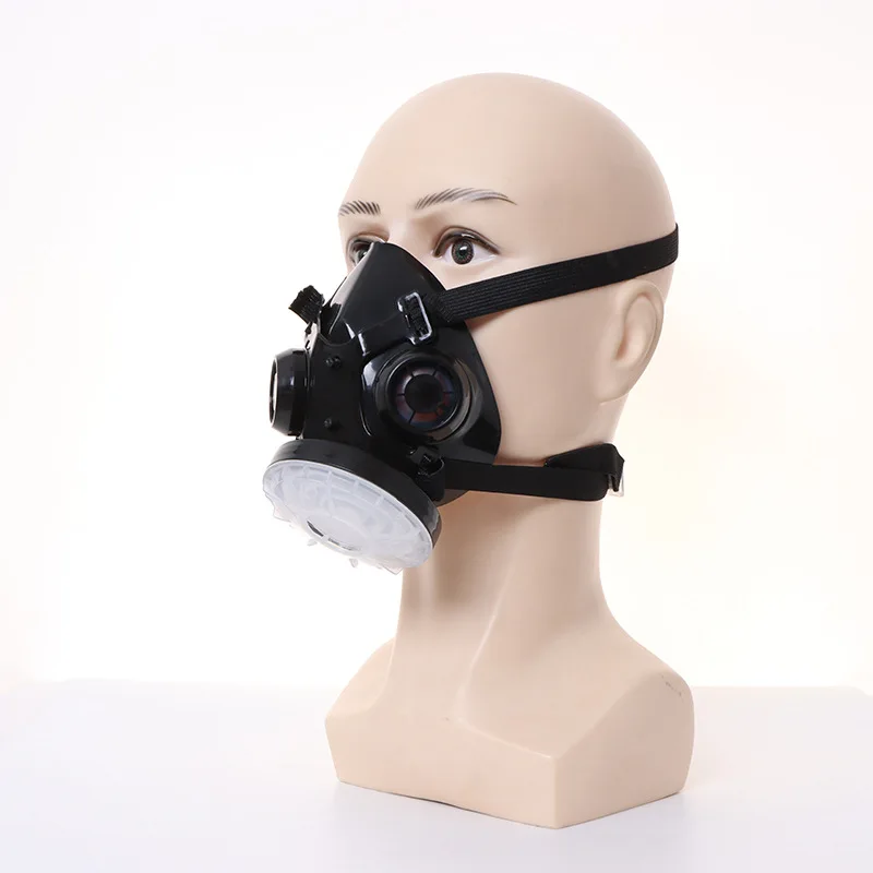 Half Face Dust Mask Respirator Cotton Filters Anti Pollen Industrial For Carpenter Polishing Daily Haze Breath Protection