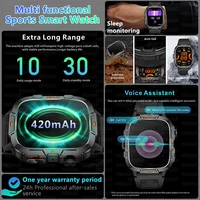 Nouvelle Montre Connectée Militaire 2025 pour Hommes, Écran AMOLED 1,96'', Étanche 5ATM, Suivi Sportif et Fitness, Appel Bluetooth, Montres Intelligentes 5