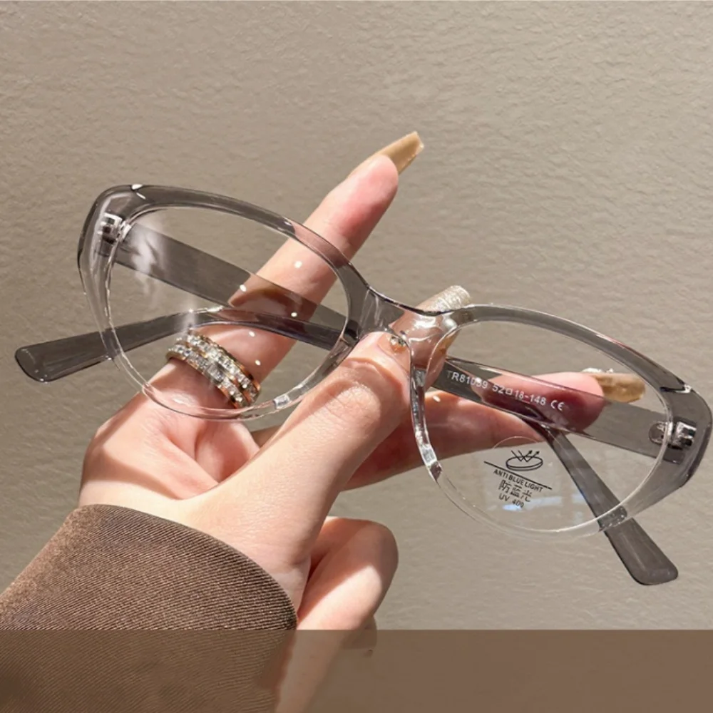 Retro Sweet Cool Spice Millennium Y2K Cat Eye Frame Anti Blue Light Glasses for Women Black Frame Reading Eyewear 0 -4.0