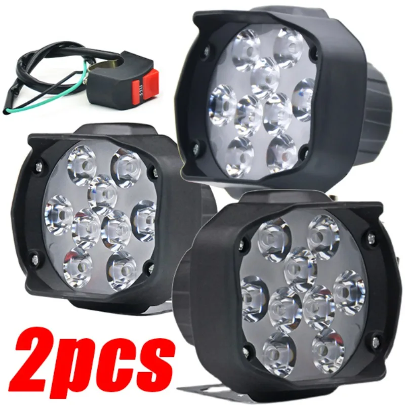

6 LED Motorcycle Headlight with Switch High Brightness Waterproof Modified Light Bulbs Scooters VehiclesAuxiliary Spotlights