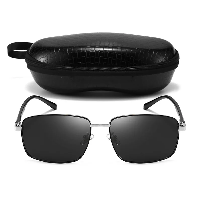 Men's Polarized Sunglasses Cycling Driving Fishing Square Metal Frame