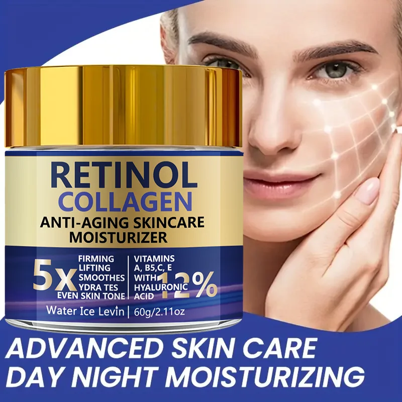 Water Ice Levin Retinol Collagen Face Cream 60g Moisturizing Firming Facial Cream with Hyaluronic Acid Daily Skin Care