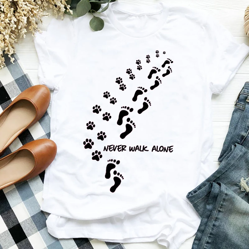 Women Lady Printing Cat Dog Paw Fashion Animal Funny 90s Print T Tee Womens Tshirt for Female Shirt Clothes Top Graphic T-shirt graphic tees women Tees