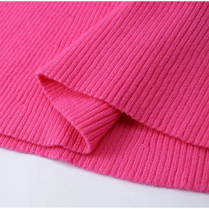 Knit Off-Shoulder V-Neck Mini Dress For Women Ribbed Loose Casual High Waist Long Sleeve Knitwear Dress Women's Mini Dress