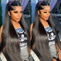 18 46 Inch 200 Density Frontal Wig For Black Women Brazilian Wigs Human Hair 5x5 Bone Straight HD Transparent Lace Front Wigs 1