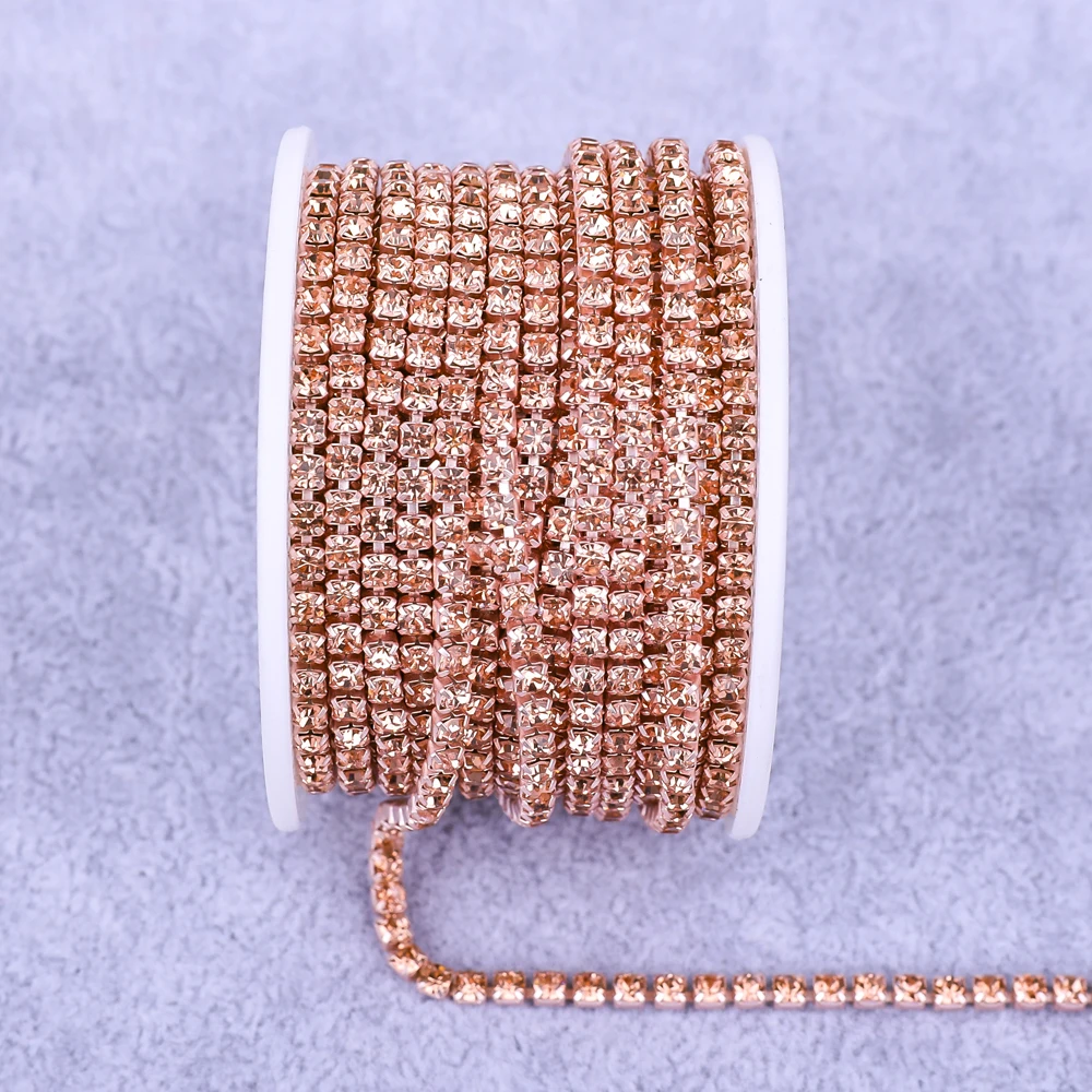Radiant Gold Rhinestone Decorative Crystal Trim
