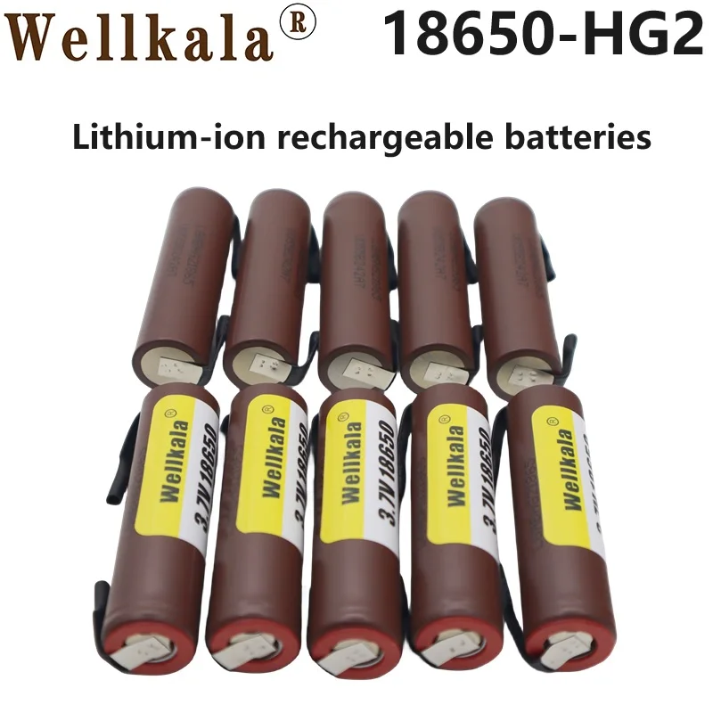 

Aviation Arrived 18650 Battery HG2 30A Discharge 3.7V Rechargeable Lithium Ion Ribbon Solder Charger for Flashlights, Alarms,Etc