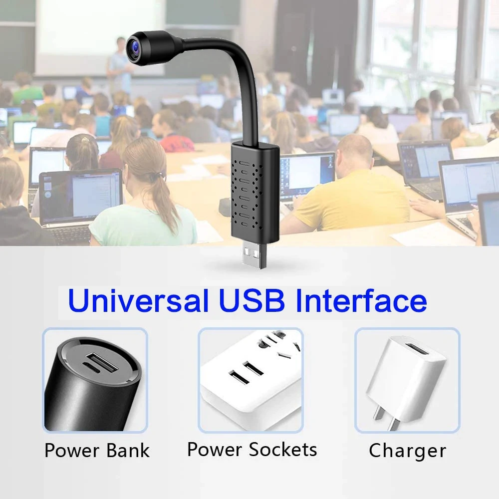 Mini Telecamera Wireless USB 1080P HD 120° ° Microcamera di Sorveglianza con Rilevamento di Movimento ad Angolo Ampio, Supporta il Monitoraggio Remoto - immagine 6