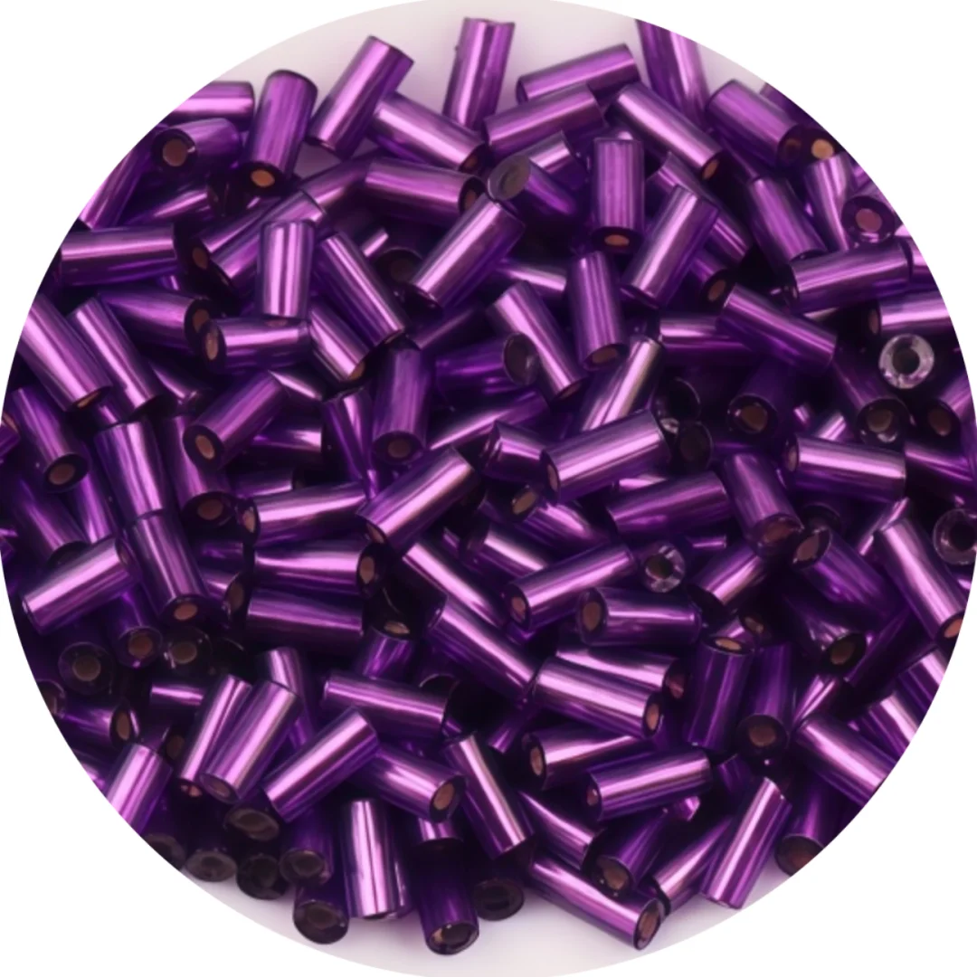 Premium Silver Core Glass Tube Beads for DIY Embroidery and Crafts