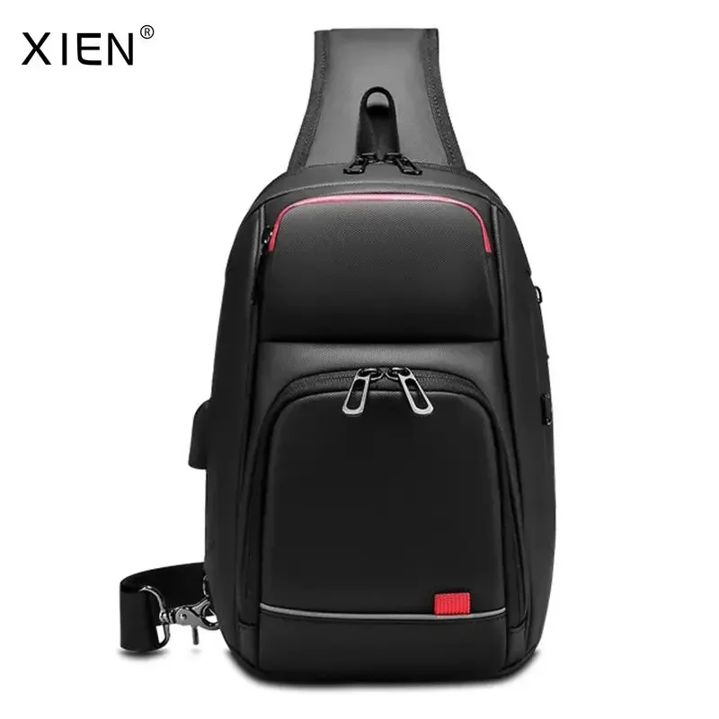 Water Repellent Crossbody Shoulder Bag for Men with USB Charging