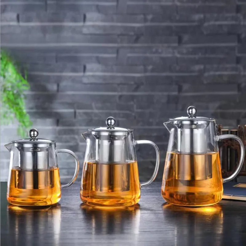 Hot Heat Resistant Glass Teapot With Stainless Steel Infuser Heated  Container Tea Pot Good Clear Kettle Square Filter Baskets - Teapots -  AliExpress