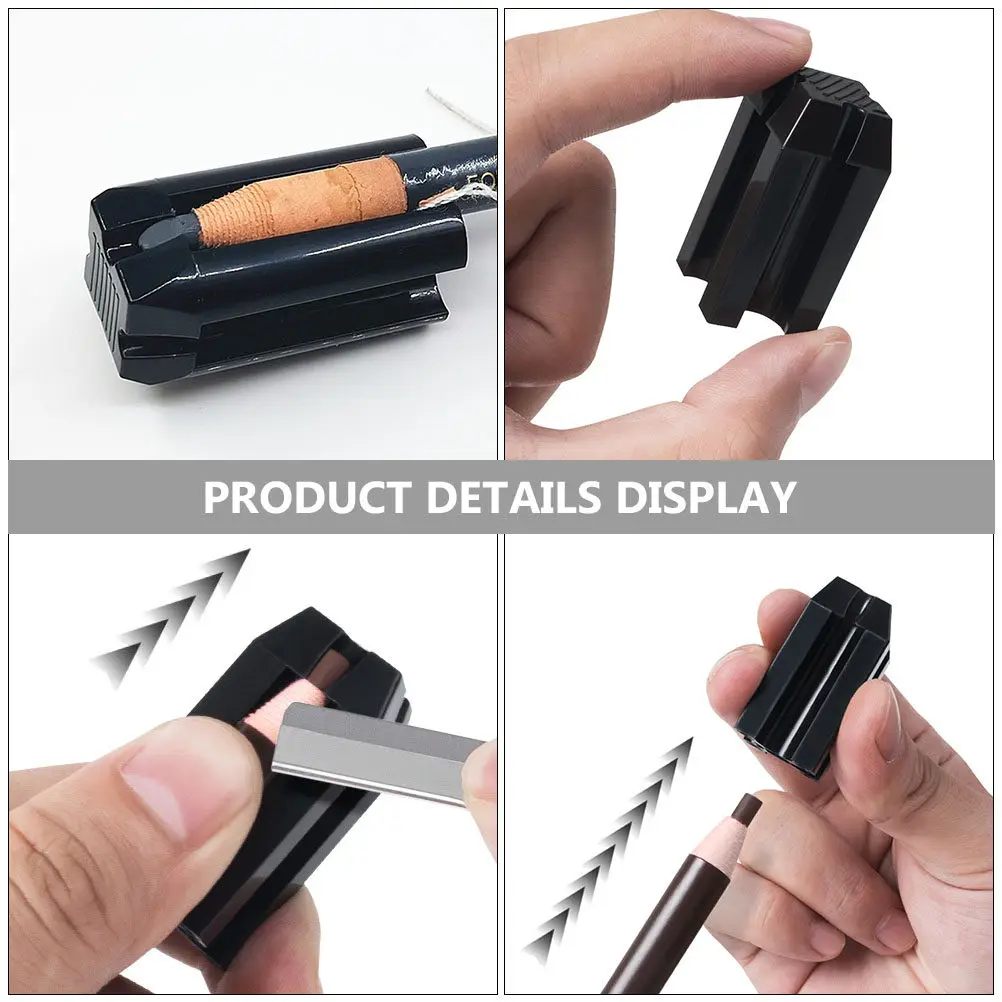 2Pcs 눈썹 연필깎이 4가지 연마 모드가 있는 컴팩트 여행용 메이크업 연필깎이 아이라이너 립 펜슬