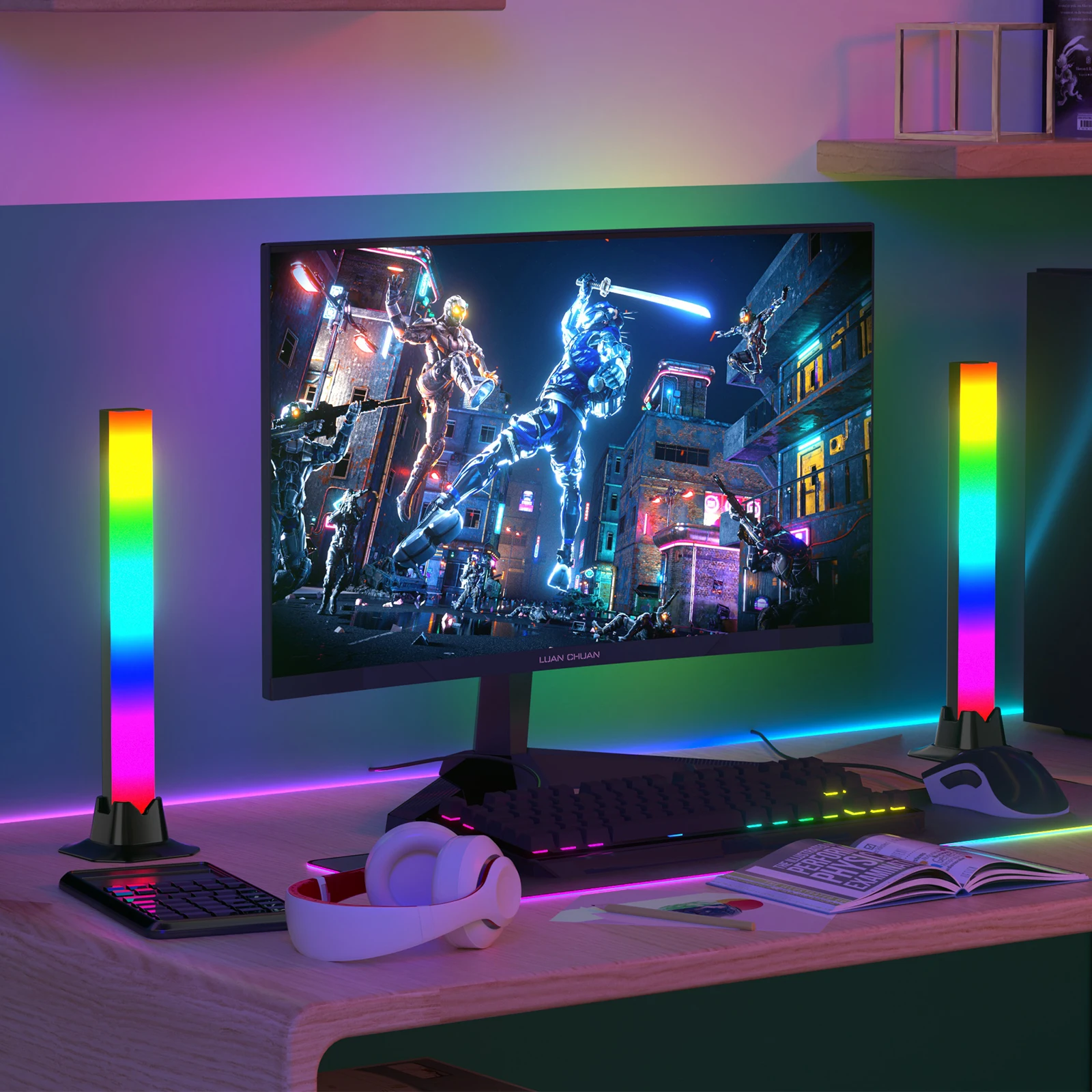 

RGB LED Strip Light Music Sound Control Pickup Rhythm Ambient Lamp Atmosphere Night Lights For Room TV Computer Game Decoration