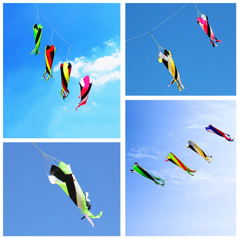free shipping giant kites windsocks rainbow high tails wind kites