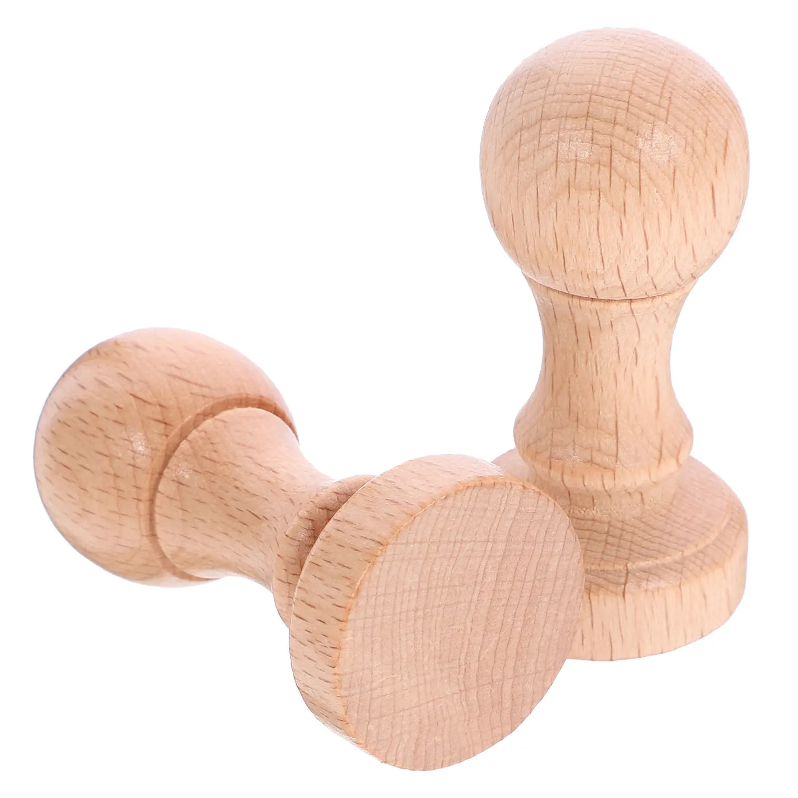 2Pcs 나무 작업 교정 스탬프 DIY 빈 스탬퍼 스크랩북 일기 DIY 공예에 대한 작은 경량 부드러운 나무 인감