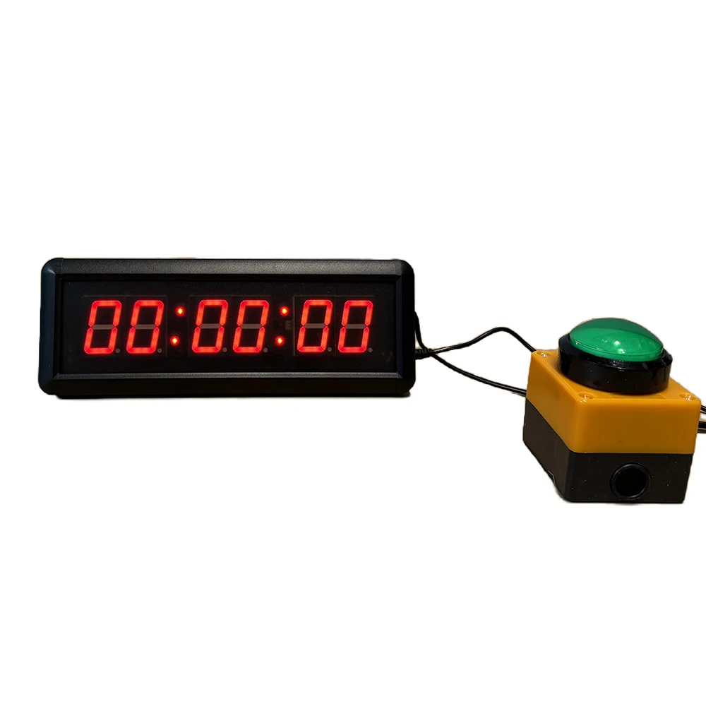 LED Countdown Digital Wall Clock with Button, Remote Control, Line Button, Reset to School Ninja Unicycle Race Timer