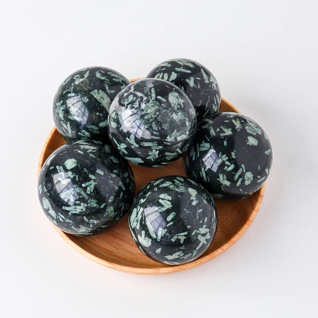 Természetes Krizantém Kő Kristálygömb Mágikus Ásványi Anyagok Drágakő Labdásfotózás Kellékek Fengshui Díszek - Image 6