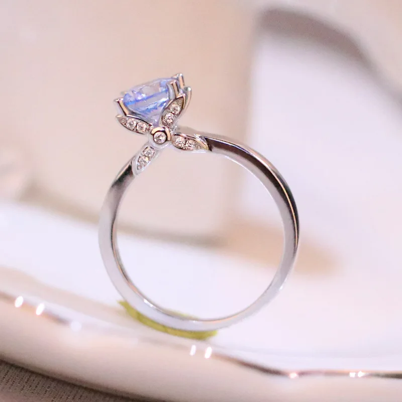 

DIWENFU Silver 925 Jewelry Anel Ring for Women Natural 1.5 Carat Diamond Jewelry Genuine 925 Sterling Silver Diamond Rings Box