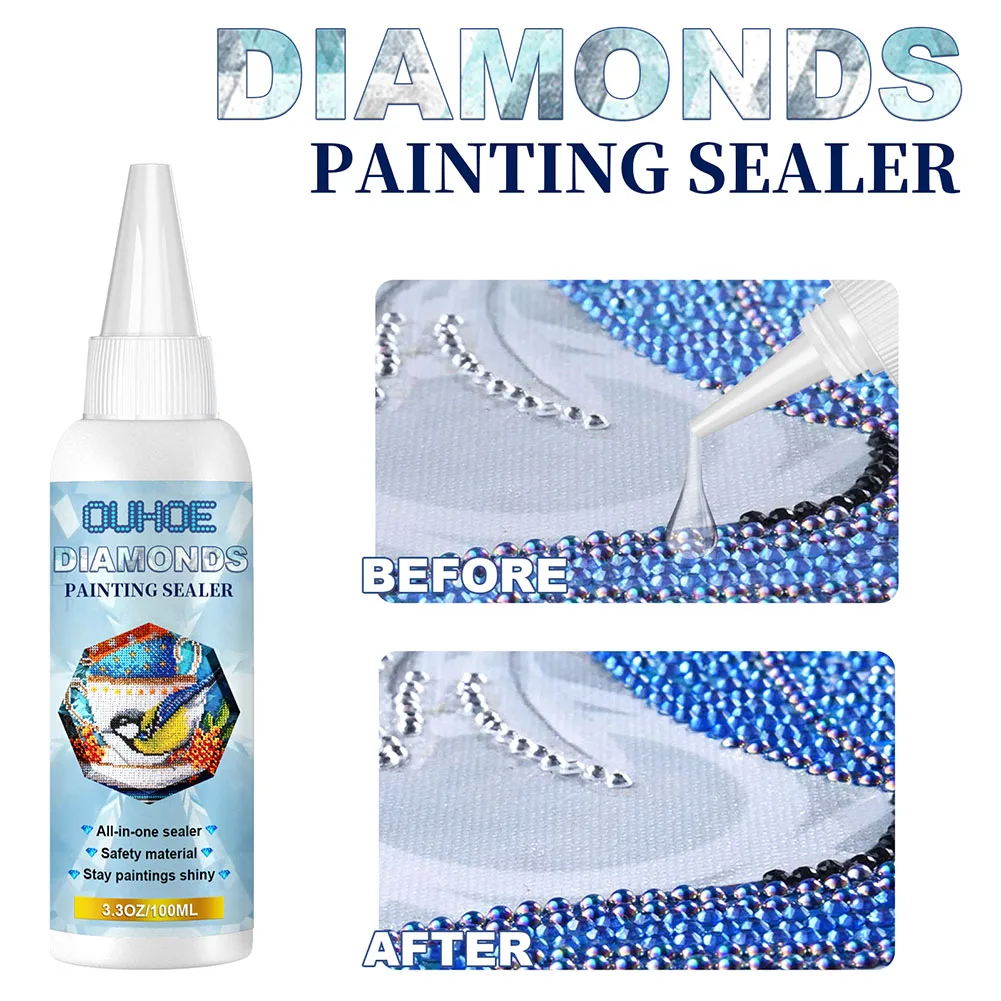 100ml DIY Diamond Painting Conserver Permanent Hold Shine Effect