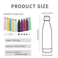 Watersy 500ML/17oz Stainless Steel Cola Bottle Sports Kettle Keep Cold Thermal Cups Vacuum Travel Tumbler Mug Bike Bottle 4