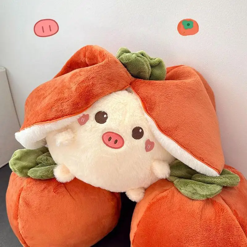 

Bunny Stuffed Plush Toy Bunny Pillow Plush Rabbit Easter Gift Reversible Bunny Piggy Persimmon Pillow Big Ear Plush Toy Gifts