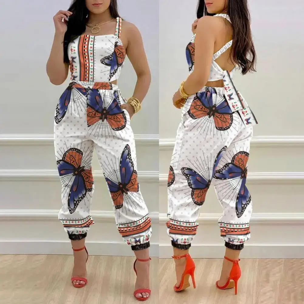 

Stylish Shrinkable Cuffs Square Collar Flower Pattern Long Playsuits Overalls Streetwear Long Playsuits Summer Rompers