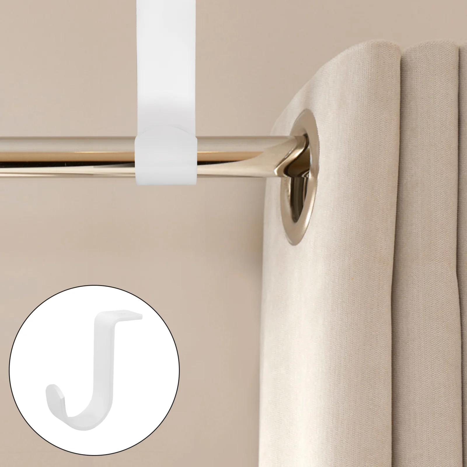 3 Pcs Curtain Rods Accessories Clothes Hanging Rack Window Hardware Holders White