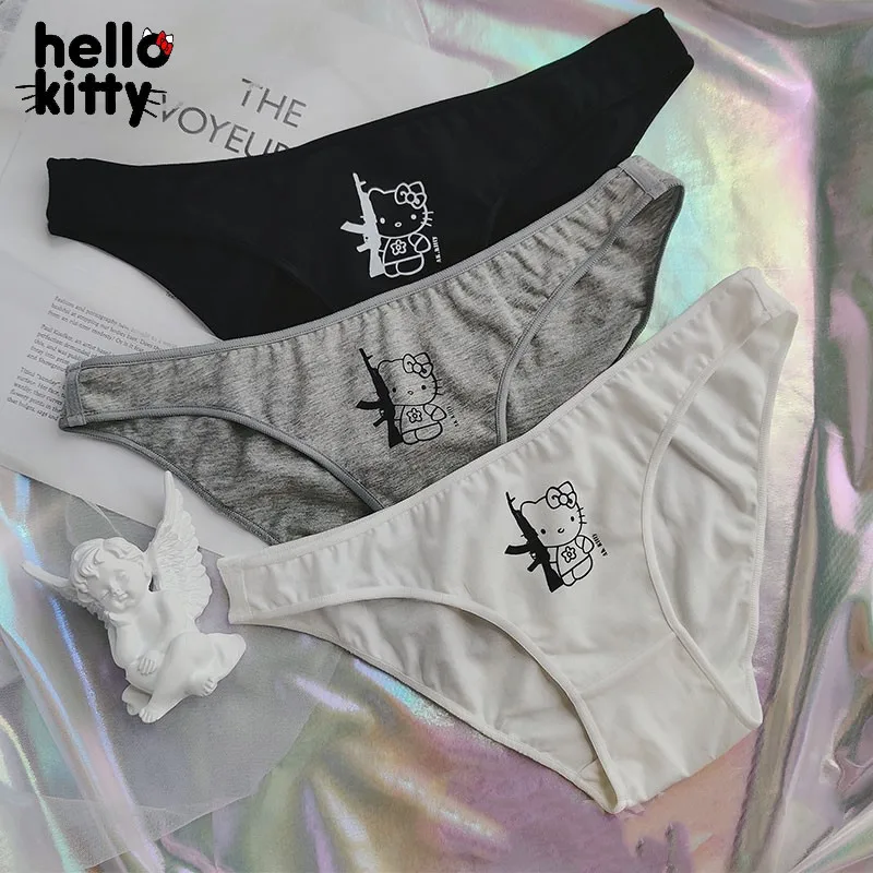 Anime Hello Kitty Cross Straps Sexy Girls Underwear Simple Cotton