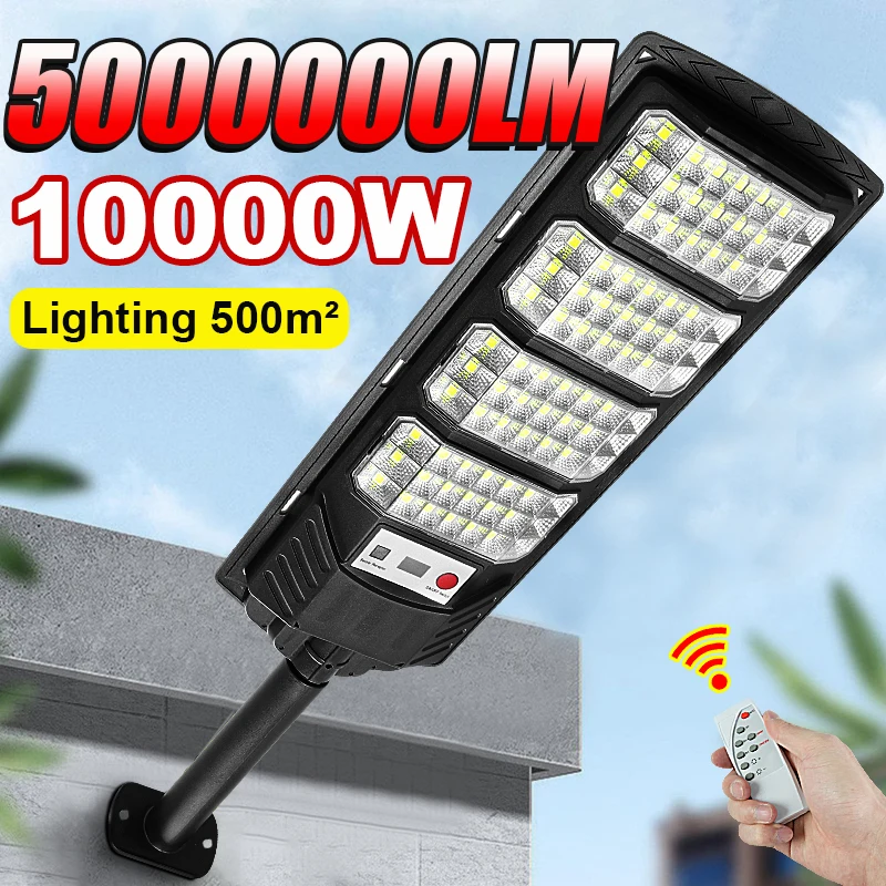 Solar LED Outdoor Lighting 5000000LM 10000W Motion Sensor Super Bright Wall Lamp Waterproof For Garden Street Patio