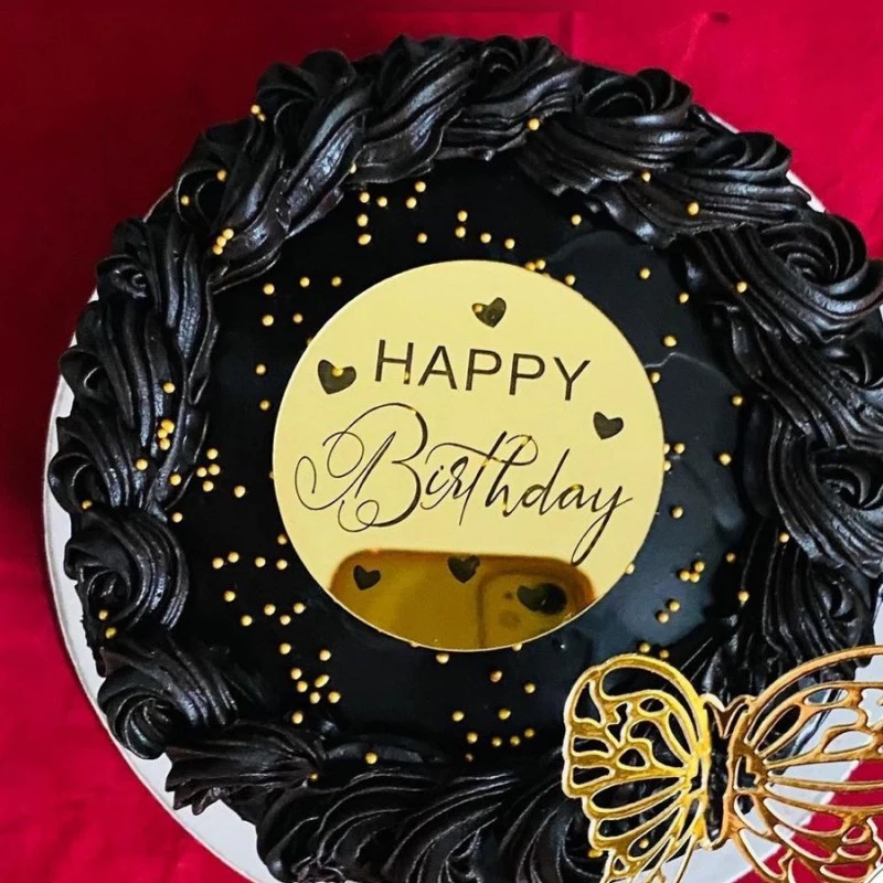 cake decoration accessories Happy Birthday Party Cake Decoration Acrylic Round Cake Side Decor Gold Toppers Gift Decor Cupcake Dessert Accessories