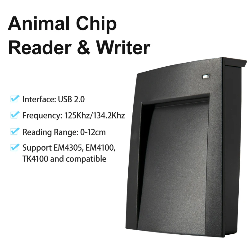 134.2KHz ISO11784/85 FDX-B RFID Animal Microchip EM4305 Reader Writer ...
